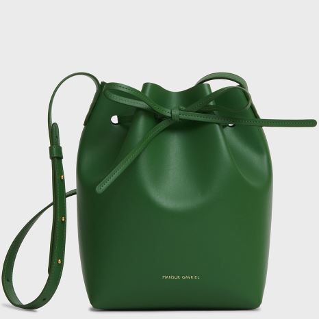 Women's Mansur Gavriel Apple Leather Mini Bucket Bags Green | AU 0619CF